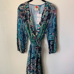 Anthropologie floral wrap dress